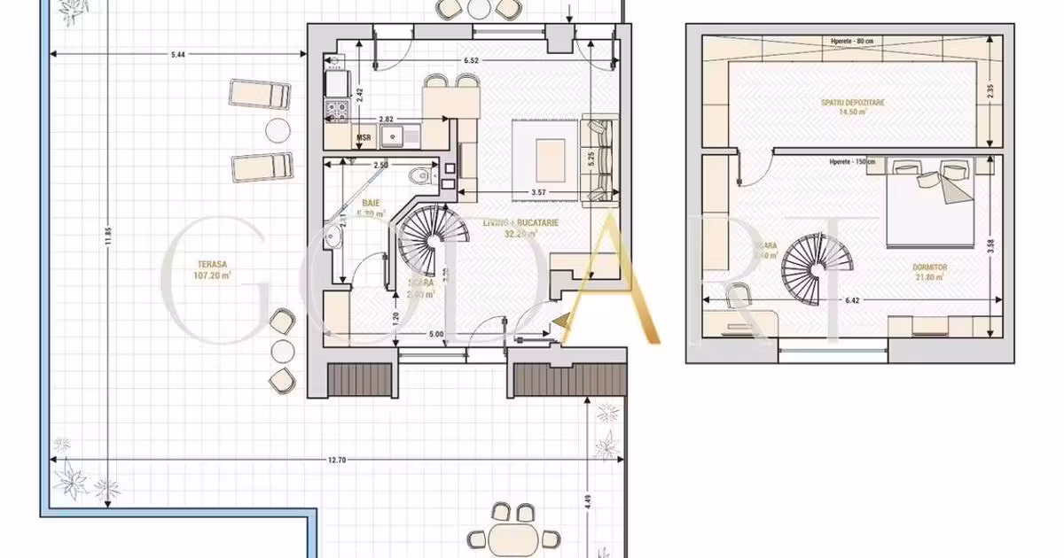 Apartament de vânzare cu 2 camere, mobilat în zona 13 Septembrie, Sector 5