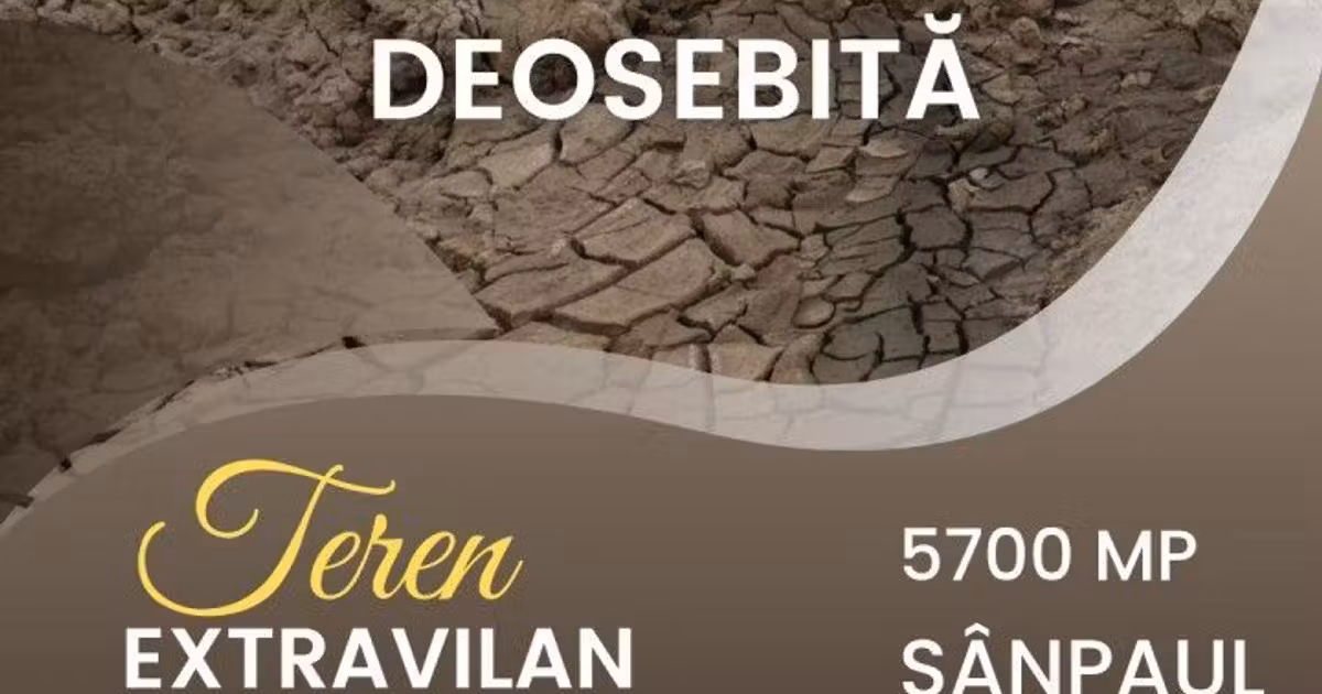 Teren agricol extravilan de vânzare de 5700 mp, în Sânpaul