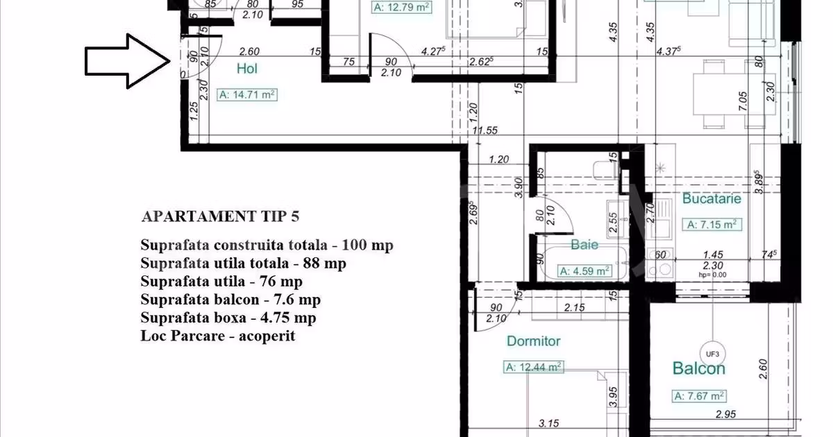 Apartament de vânzare cu 3 camere în zona Palazu Mare, Constanța