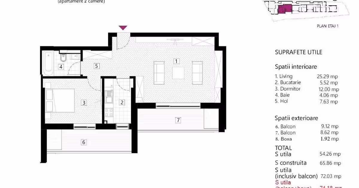Apartament de vânzare cu 2 camere în zona Eminescu, Sector 2