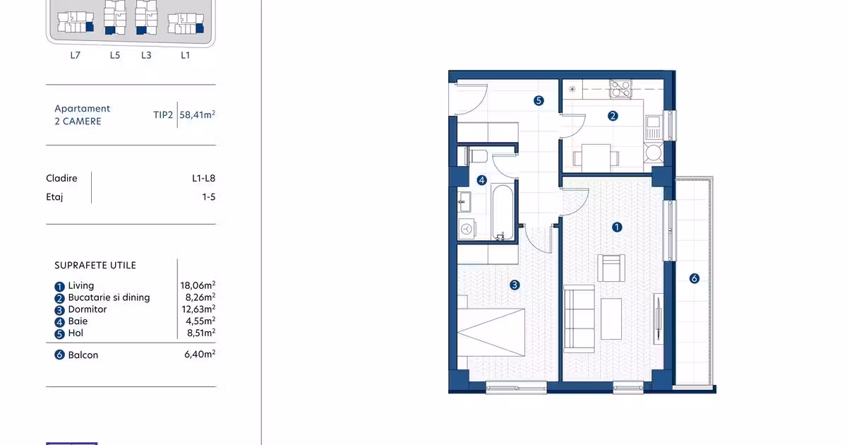 Apartament de vânzare cu 2 camere în zona Galata, Iași