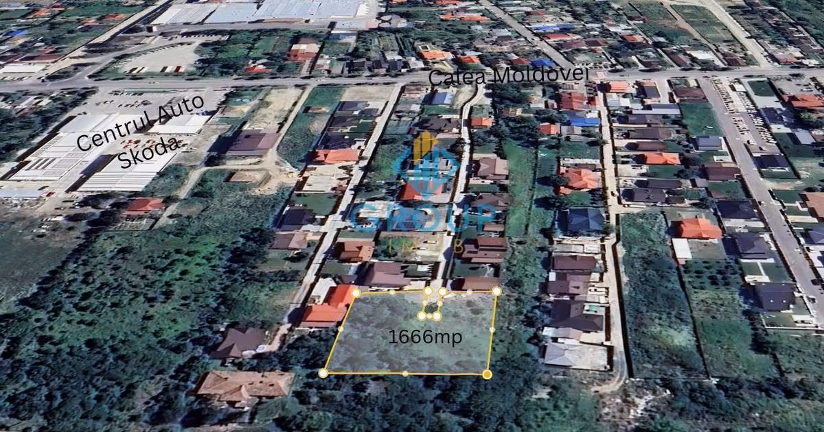 Teren Construcții intravilan de vânzare de 1666 mp, în zona Calea Moldovei, Bacău