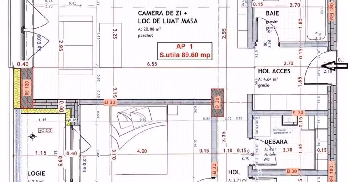 Apartament de vânzare cu 4 camere în Florești