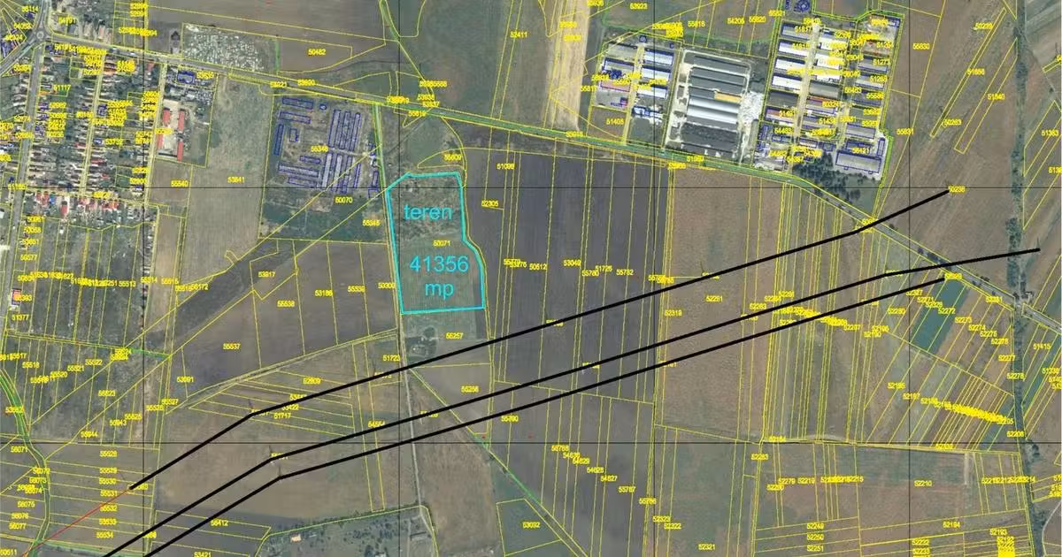 Teren Construcții extravilan de vânzare de 41356 mp, în Ungheni